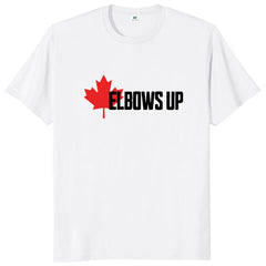 Elbows Up Canada" Retro T-Shirt – Proud Canadian Gift, 100% Cotton Unisex Tee for Men & Women (EU Size)