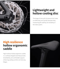 KOOTU Full Carbon Fiber Road Bike – Ultra-Light Pure Oil Disc Brake Bicycle with SHIMANO R7120 24-Speed Components | Performance Cycling for Adults