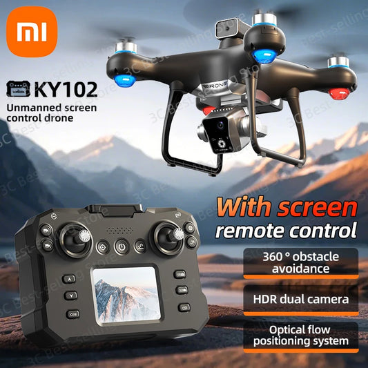 Xiaomi KY102 MAX Professional Drone – 10KM Range, Dual HD Camera, Obstacle Avoidance, Screen Control, Brushless Motor RC Quadcopter