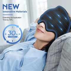 360° Gel Migraine Ice Head Wrap – Hot & Cold Therapy Headache Relief Hat for Migraine, Sinus, and Stress