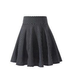 Women's Flared Mini Skater Skirt – High-Waist Pleated Black Skirt | Casual, Versatile, Plus Size, Fluffy Look