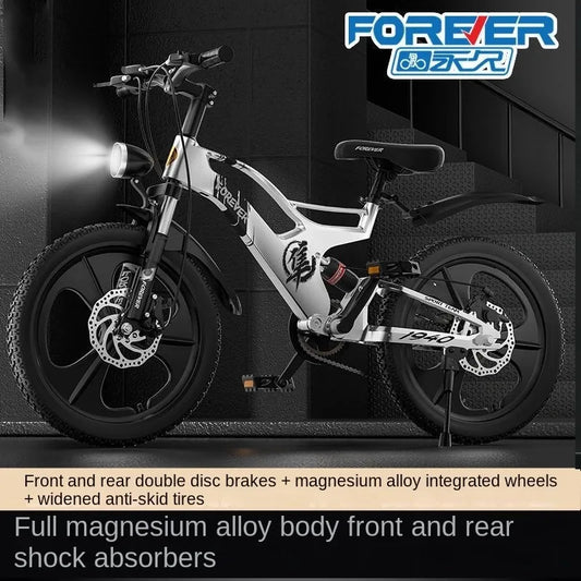 SKIG 18-Inch Magnesium Alloy Mountain Bike – Dual Shock Absorption Bicycle for Boys & Girls Ages 8–14 | Lightweight & Durable