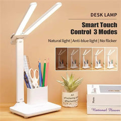 Energy-Saving USB Double Lamp LED Foldable Reading Light with Mobile Phone Bracket – Desk Study Lamp for Children, Bedroom & Table