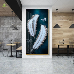 Modern Floral Wall Art – Unique Edge Frame Set Painting for Living Room & Bedroom Decoration