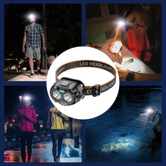 Powerful LED Headlamp | IPX4 Waterproof Emergency Head Flashlight | 250LM XPE LED for Outdoor Fishing, Camping & Hiking