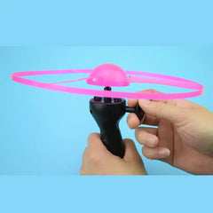 Kids LED Luminous Flying Disc – Pull String UFO Propeller Toy for Outdoor Fun & Sports