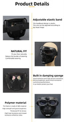 Skull Horror Motorcycle Mask Helmet – Open-Face Off-Road Helmet with Goggles | Cool Sports Riding Skull Mask for Bikers