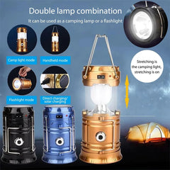 Solar Multifunctional Camping Lamp | Handheld LED Tent Light & Waterproof Emergency Flashlight