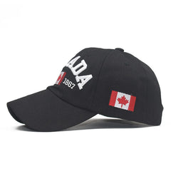 Canada Dad Baseball Cap – Unisex Cotton Cap with Embroidered Maple Leaf Flag, Outdoor Sun Hat for Adults