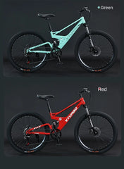 Full Suspension MTB Mountain Bike – Men’s Quad Bicycle with V-Brake/Disc Brake Options | Bicicletta Uomo | Durable Off-Road Bici