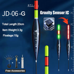 Fishing Floats for Sea & Rock – Smart IC Slip Bobber with Gravity Sensor | Color-Changing LED Luminous Fishing Tackle