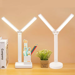 Energy-Saving USB Double Lamp LED Foldable Reading Light with Mobile Phone Bracket – Desk Study Lamp for Children, Bedroom & Table