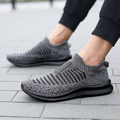 Breathable Lightweight Men’s Casual Slip-On Sneakers – Anti-Slip Outdoor Walking Flats, Vulcanized Comfort Shoes