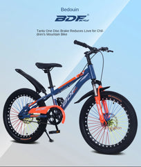 FJ&BDF 20-Inch Children's Mountain Bike – High Carbon Steel Frame, Lightweight with Shock Absorber & Double Disc Brakes | Outdoor Kids Bicycle