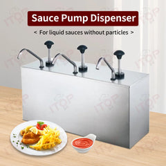 3.6L Stainless Steel Sauce Pump Dispenser | Commercial Kitchen Sauce Station | Ketchup & Black Pepper Sauce Dispenser