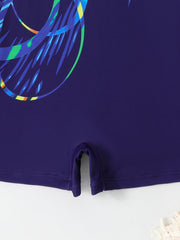 Women's One-Piece Printed Swimsuit – Padded Racing Swimwear for Summer Beach & Pool