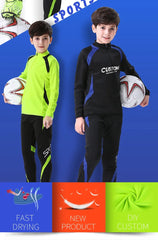 Kids’ Football Tracksuit – Warm Fleece Long Sleeve Soccer Sportswear Set with Sweatshirt & Jogging Jacket for Boys
