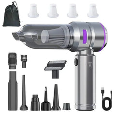 2-in-1 Portable Car Vacuum & Compressed Air Duster | High-Power Brushless Motor Wireless Handheld Cleaner | 15000Pa Suction for Home, Office & Auto Detailing