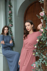 Summer Ribbing Closed-Fit Wrap Top & A-Line Dress High Stretch Matching Set – Chic & Comfortable Women's Outfit