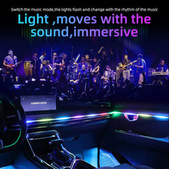 110/140cm Car Ambient LED Lights – RGB Symphony Atmosphere Lamp for Tesla Model 3/Y/S/X with USB APP & Remote