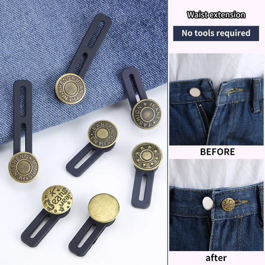 6 Pcs Jeans & Pants Button Extenders | Universal Waist Expander for Men & Women | Instant Belt Extension Solution