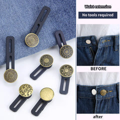 6 Pcs Jeans & Pants Button Extenders | Universal Waist Expander for Men & Women | Instant Belt Extension Solution