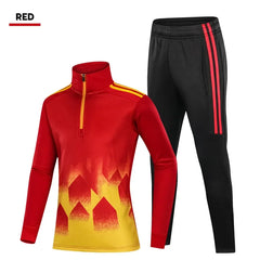 Kids’ Football Tracksuit – Warm Fleece Long Sleeve Soccer Sportswear Set with Sweatshirt & Jogging Jacket for Boys