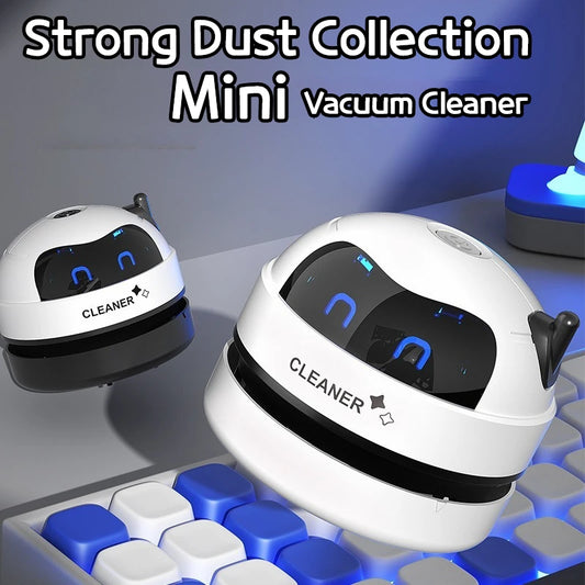 Mini Cordless Desk Vacuum: Portable Keyboard Cleaner & Dust Extractor | Handheld Rechargeable Sweeper for Home, Office, and Car - Sleek Design