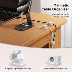 Joyroom 3/6 Pcs Magnetic Cable Clip Cable Holder Adhesive Wire Keeper Cord Cable Organizer for Home Office Under Desk Management