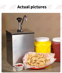 3.6L Stainless Steel Sauce Pump Dispenser | Commercial Kitchen Sauce Station | Ketchup & Black Pepper Sauce Dispenser