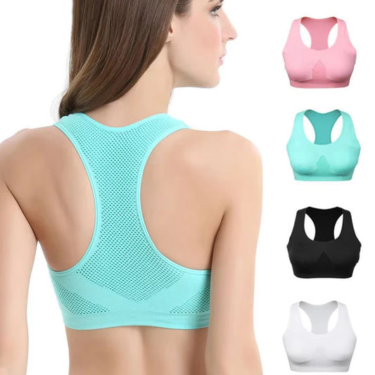 Women's Breathable Sports Bra – Shockproof, Padded, Seamless Gym & Yoga Bra for Running & Fitness