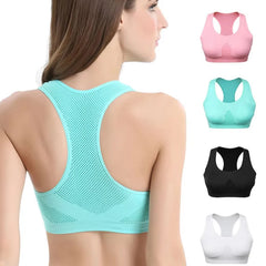 Women's Breathable Sports Bra – Shockproof, Padded, Seamless Gym & Yoga Bra for Running & Fitness