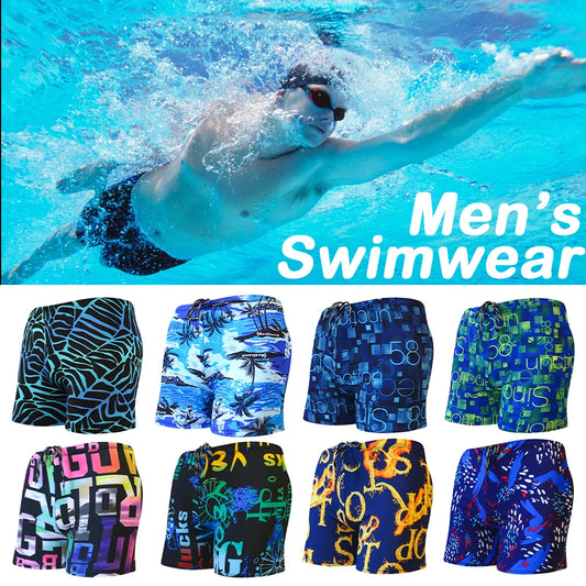 Multicolor Printed Adult Swimming Briefs – Breathable Men's Swim Trunks for Beach, Hot Springs & Drift