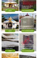 Large Mongolian Yurt Tent – Double Slope Steel & Bamboo Frame, Water-Resistant PVC, Glamping, Farmhouse, Restaurant, BBQ