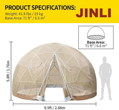 Garden Dome Igloo Tent 9.5 ft x 5.8 ft – Upgraded Transparent Greenhouse Dome with TPU Cover & Polyester Mesh for Outdoor Use