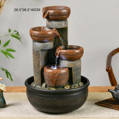 Creative Circulating Water Fountain - Landscape Desktop Lucky Decoration with Rockery & Water Feature