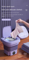 8L Portable Foldable Mini Washing Machine with Spin Dryer – Compact Washer for Socks, Underwear, and Household Laundry