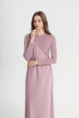 Spring Summer Women’s Elegant Satin Maxi Dress with Knitted Top | 2-Piece Floor-Length Outfit Set