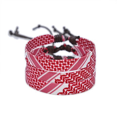 Geometric Polka Dot Palestine Bracelet – Multicolor Handwoven Arabic Style Gaza Flag Jewelry for Men & Women