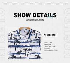 Summer Animal Crane Men's Hawaiian Shirt – 3D Plant & Flower Print Beach Shirt, Plus Size up to 5XL