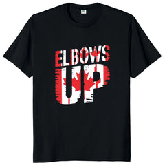 Elbows Up Canada" T-Shirt – Retro Canada Not the 51st State, Proud Canadian Gift, 100% Cotton Unisex Tee