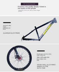 Grylls Aluminum Alloy Mountain Bike – Cross-Country, Variable Speed, Outdoor Sports Bicycle for Men & Students