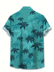 Summer Animal Crane Men's Hawaiian Shirt – 3D Plant & Flower Print Beach Shirt, Plus Size up to 5XL