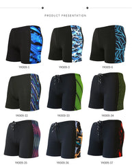 Summer Adult Swimming Trunks – Men's Printed Swim Shorts | Elastic Boxer Swimwear for Beach, Surf & Bathing Suit