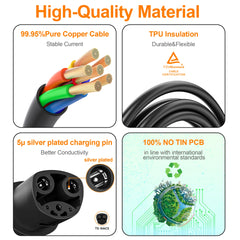 Feyree EV Charger | 3.5kW Portable TS-NACS Plug | LCD Screen | Delay Schedule | Level 1 & 2 Charging Station for Tesla & Electric Vehicles