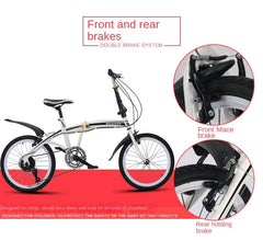 Motion 20-Inch Folding Bicycle – High Carbon Steel Frame, Anti-Skid Tires & Mountain Seat for Comfortable Riding