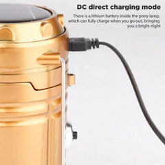 Solar Multifunctional Camping Lamp | Handheld LED Tent Light & Waterproof Emergency Flashlight