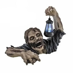 Halloween Zombie Crawling Horror Decor,Scary Zombie Holding Lantern Outdoor Figurine Garden Yard Decorations Haunted House Props