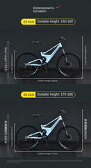 Full Suspension MTB Mountain Bike – Men’s Quad Bicycle with V-Brake/Disc Brake Options | Bicicletta Uomo | Durable Off-Road Bici