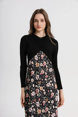 Spring Summer Women’s Elegant Satin Maxi Dress with Knitted Top | 2-Piece Floor-Length Outfit Set